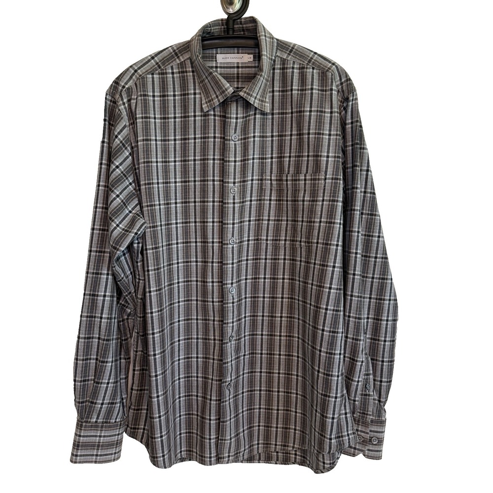 Alex Cannon Long Sleeve Buttown Down Shirt L Casual Date Night Relaxed Fit